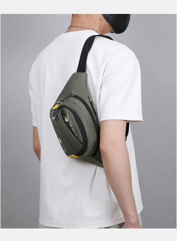 Men's Oxford Cloth Waist Bag Large Capacity Multi-Layer Crossbody — feature 32