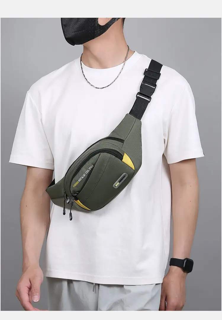 Men's Oxford Cloth Waist Bag Large Capacity Multi-Layer Crossbody — feature 33