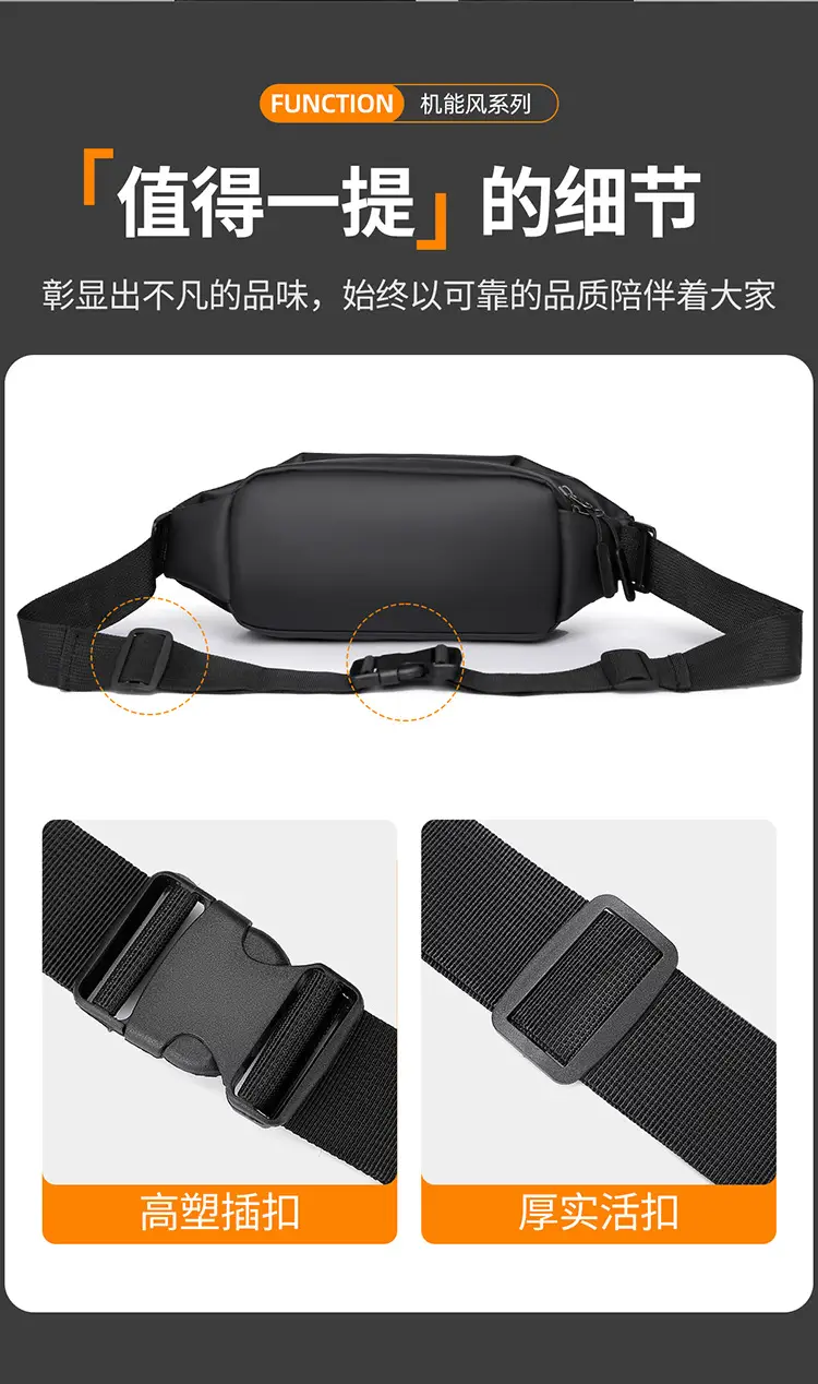 Black Crossbody Shoulder Bag Large Capacity Business Commuter — feature 13
