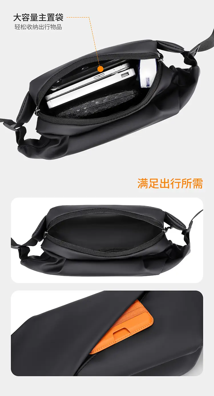 Black Crossbody Shoulder Bag Large Capacity Business Commuter — feature 9