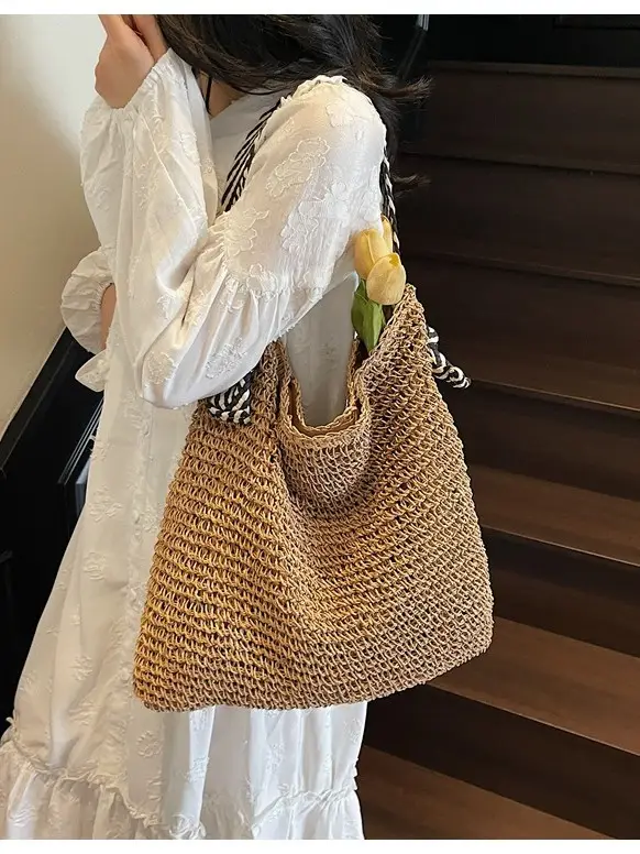 Women Cross-Border Woven Bag 2025 New Texture Hollow Design - Image 7