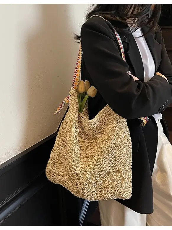 Women Cross-Border Woven Bag 2025 New Texture Hollow Design - Image 8