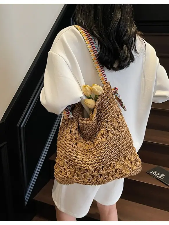 Women Cross-Border Woven Bag 2025 New Texture Hollow Design - Image 9