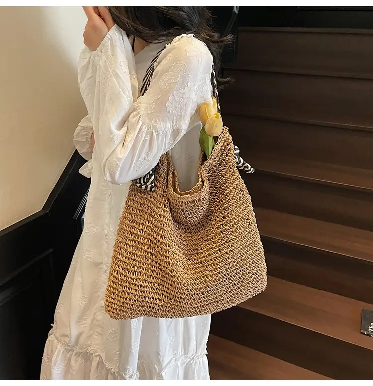 Women Cross-Border Woven Bag 2025 New Texture Hollow Design — feature 10