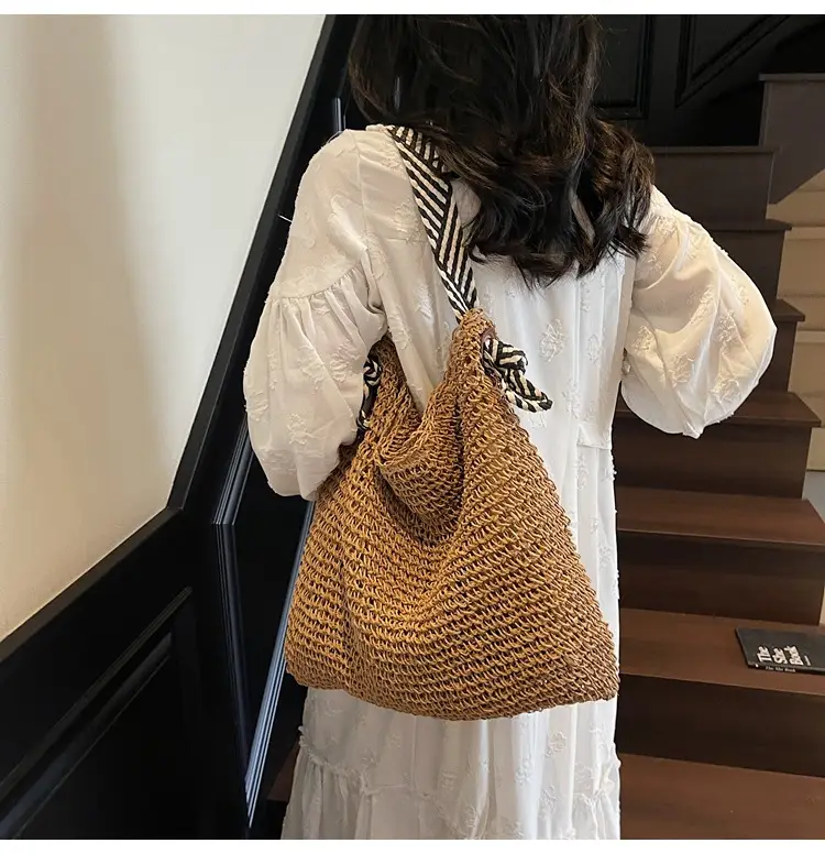Women Cross-Border Woven Bag 2025 New Texture Hollow Design — feature 11