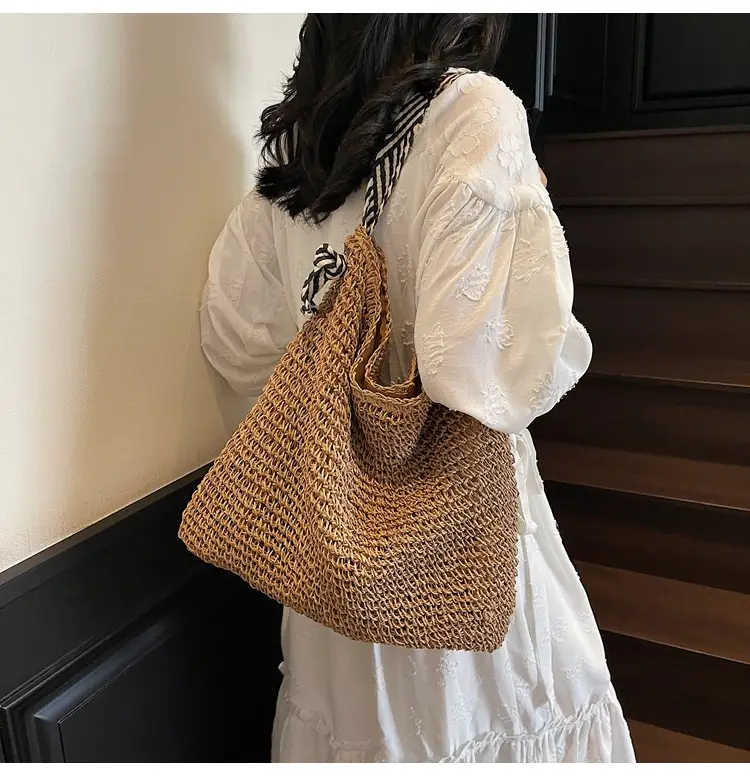 Women Cross-Border Woven Bag 2025 New Texture Hollow Design — feature 13