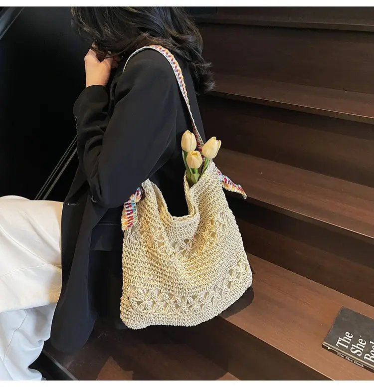 Women Cross-Border Woven Bag 2025 New Texture Hollow Design — feature 14