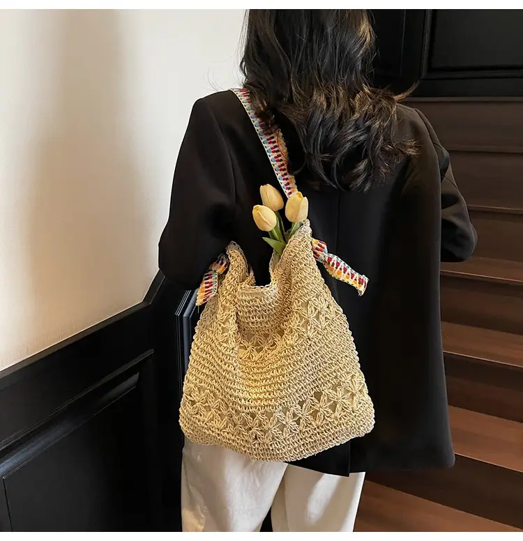 Women Cross-Border Woven Bag 2025 New Texture Hollow Design — feature 15