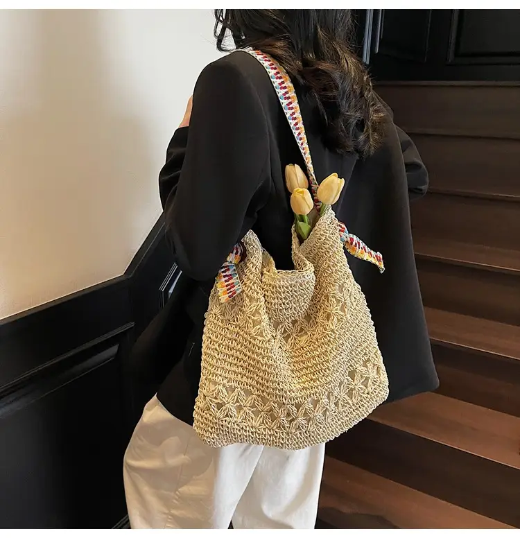 Women Cross-Border Woven Bag 2025 New Texture Hollow Design — feature 16