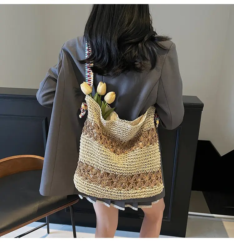 Women Cross-Border Woven Bag 2025 New Texture Hollow Design — feature 43
