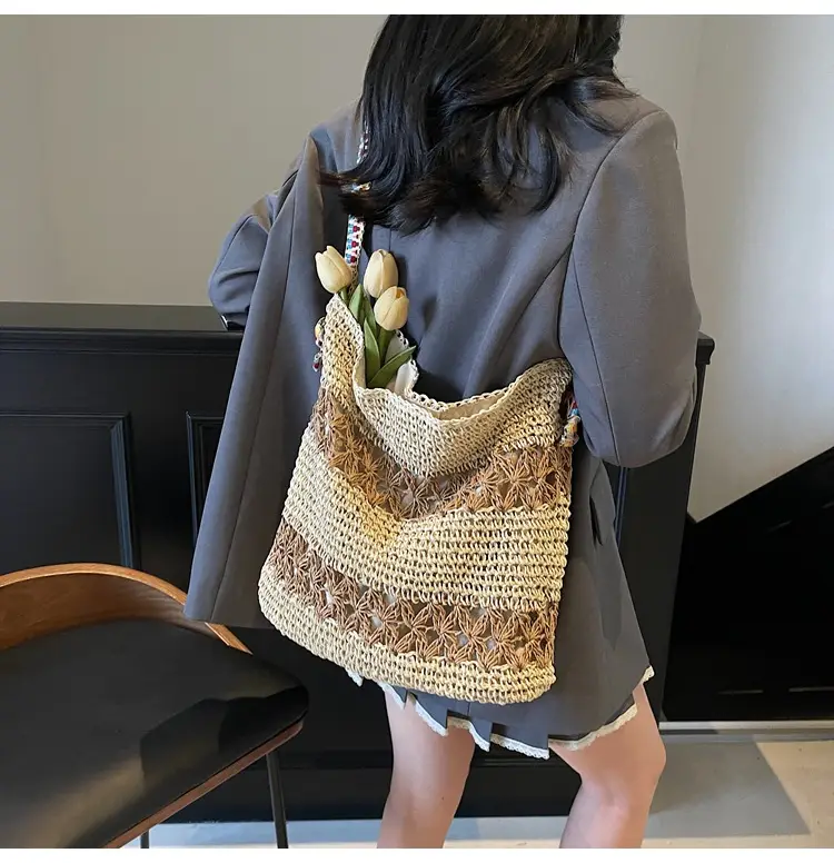 Women Cross-Border Woven Bag 2025 New Texture Hollow Design — feature 44