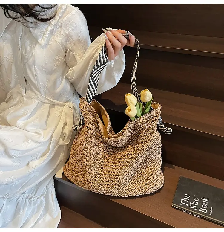 Women Cross-Border Woven Bag 2025 New Texture Hollow Design — feature 8