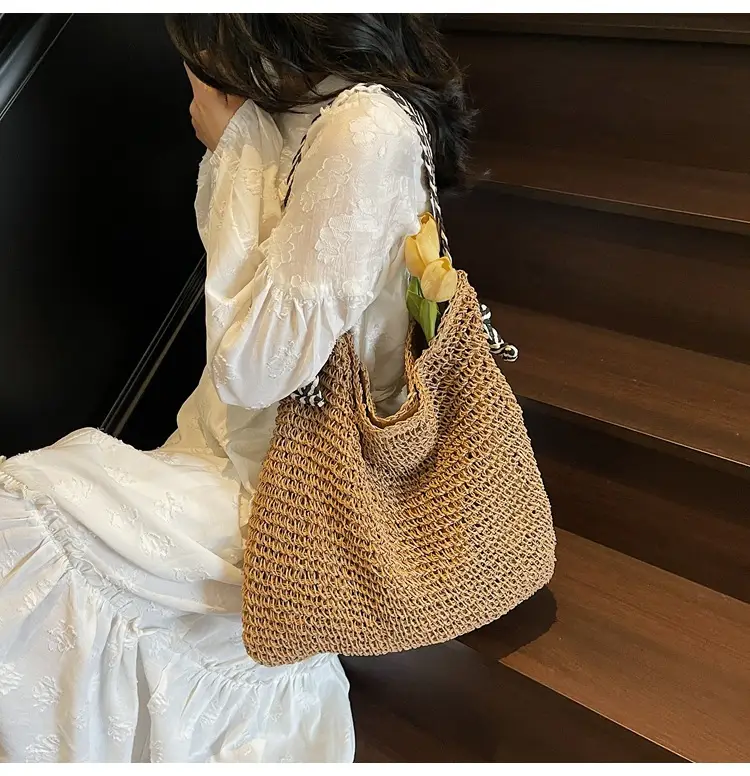 Women Cross-Border Woven Bag 2025 New Texture Hollow Design — feature 9