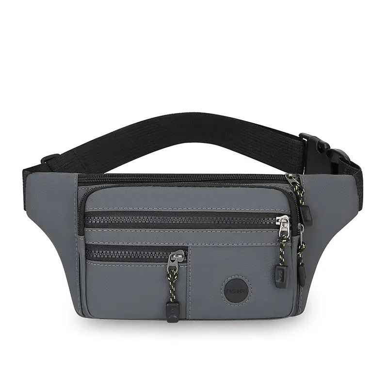 Men's Multi-Color Waist Bag with Zippered Pockets - Image 9
