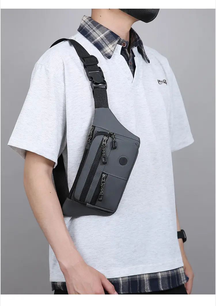 Men's Multi-Color Waist Bag with Zippered Pockets — feature 24