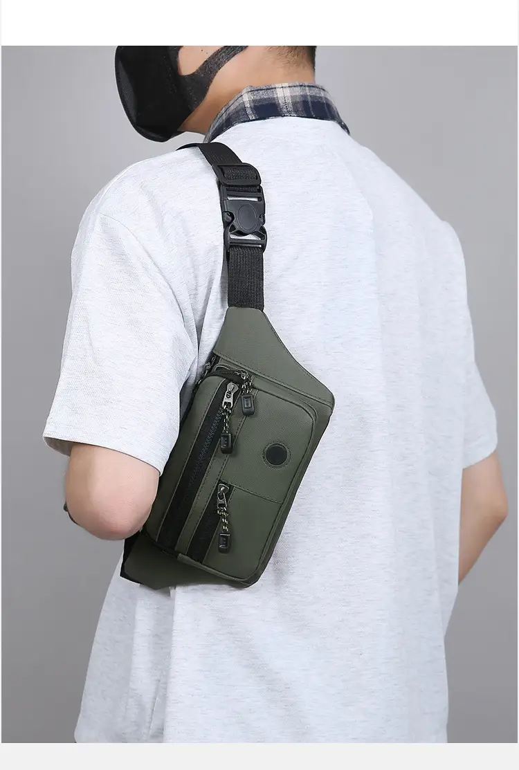 Men's Multi-Color Waist Bag with Zippered Pockets — feature 28