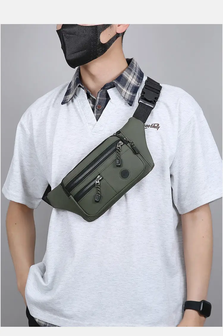 Men's Multi-Color Waist Bag with Zippered Pockets — feature 29