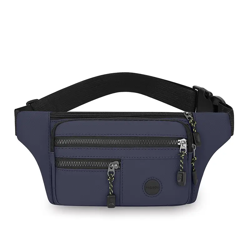 Men's Multi-Color Waist Bag with Zippered Pockets - Image 3