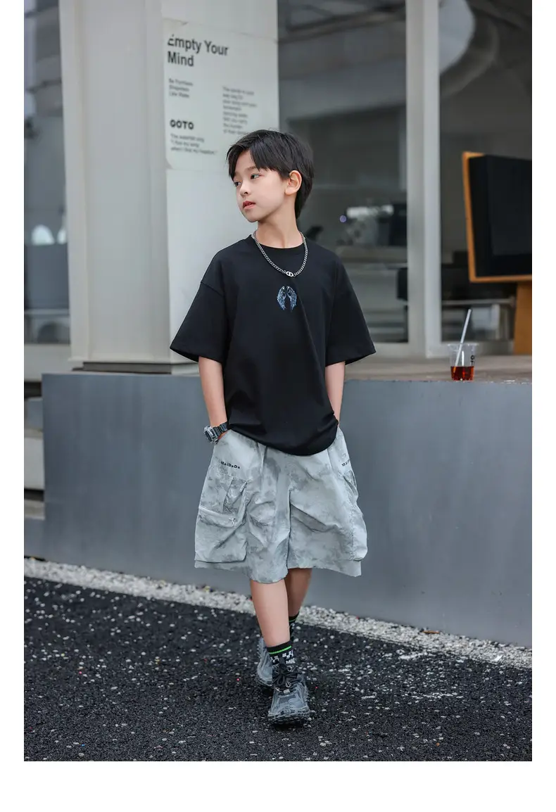 Luminous Angel Wings Kids T-Shirt Hot Diamond Short Sleeve — feature 27