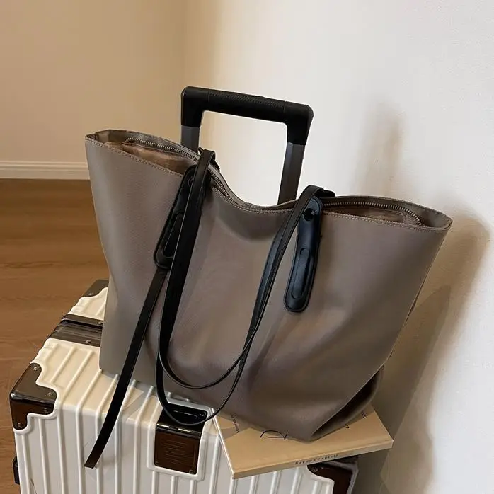 Women's Large Capacity Oxford Cloth Tote Bag Brown - Image 3