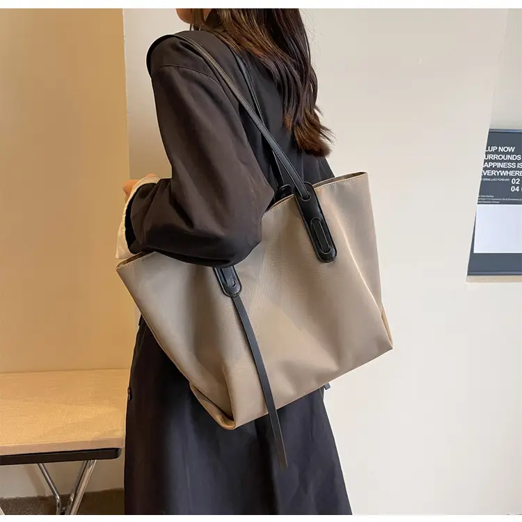Women's Large Capacity Oxford Cloth Tote Bag Brown — feature 14