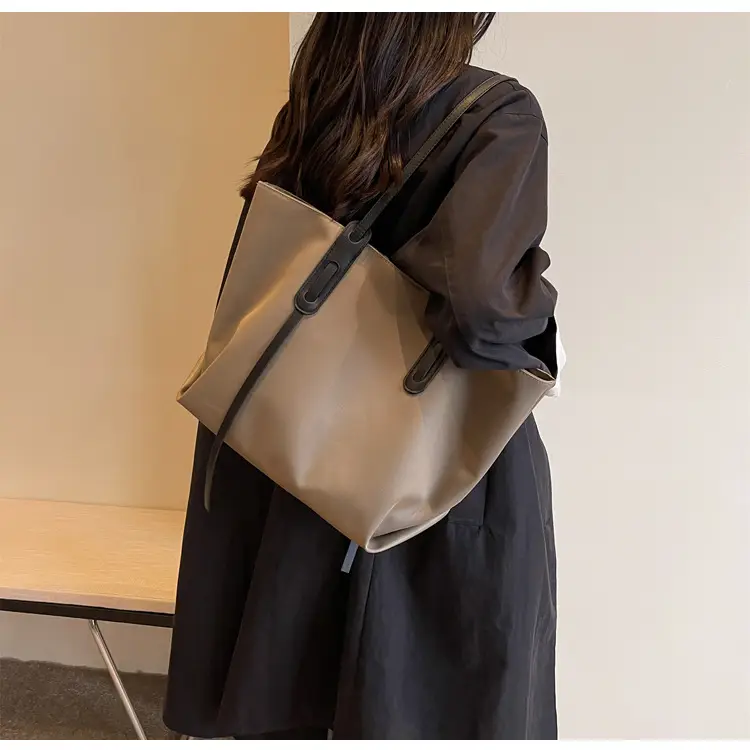 Women's Large Capacity Oxford Cloth Tote Bag Brown — feature 15