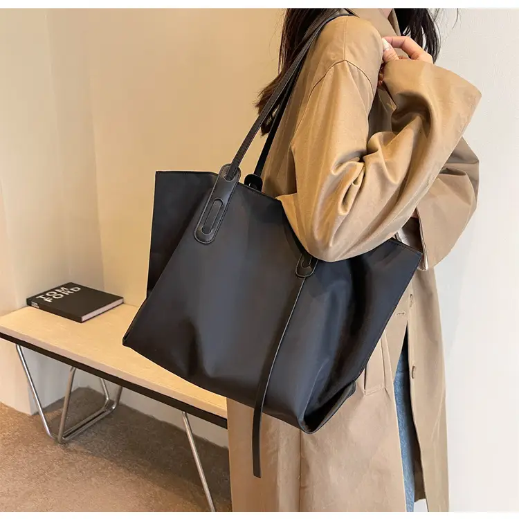 Women's Large Capacity Oxford Cloth Tote Bag Brown — feature 16
