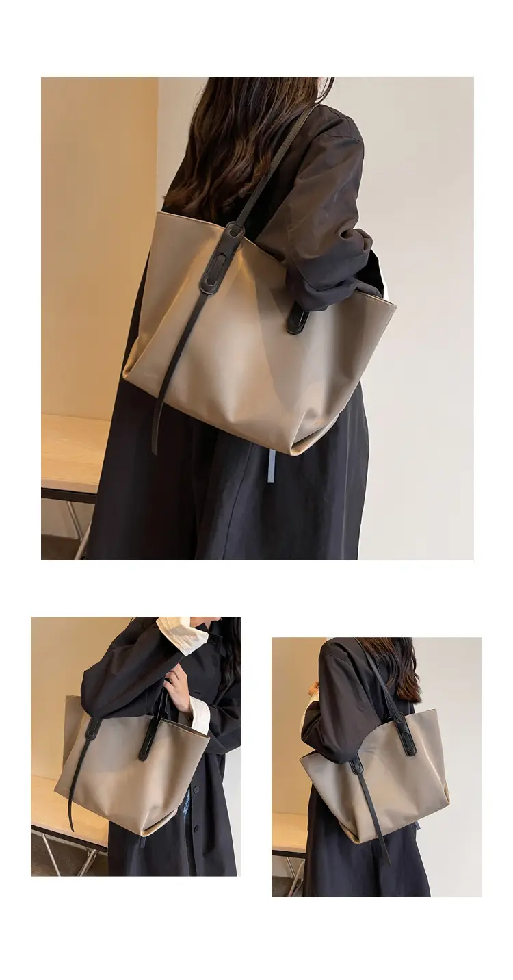 Women's Large Capacity Oxford Cloth Tote Bag Brown — feature 8
