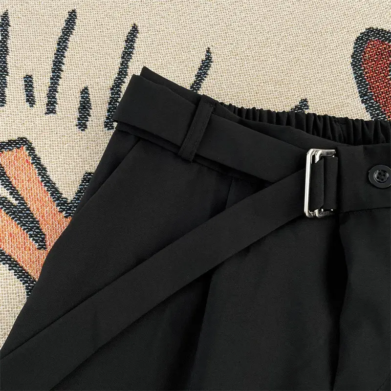 Black Wide Leg Straight Leg Pants for Men — feature 1