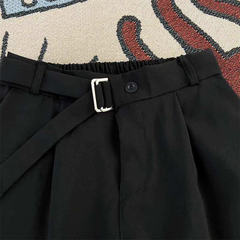 Black Wide Leg Straight Leg Pants for Men — feature 4