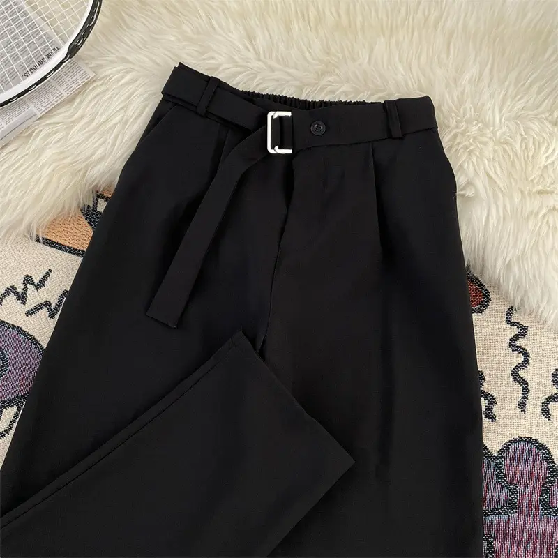 Black Wide Leg Straight Leg Pants for Men — feature 6