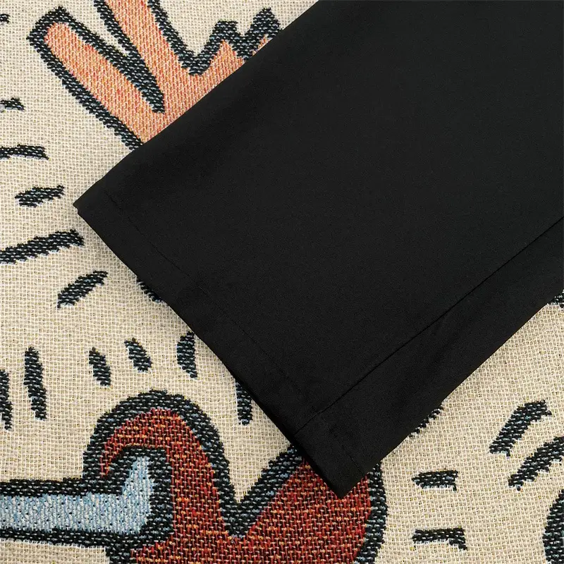 Black Wide Leg Straight Leg Pants for Men — feature 7