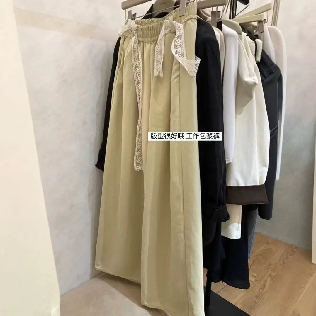 Women Light Lace Belt Cargo Pants Summer 2025