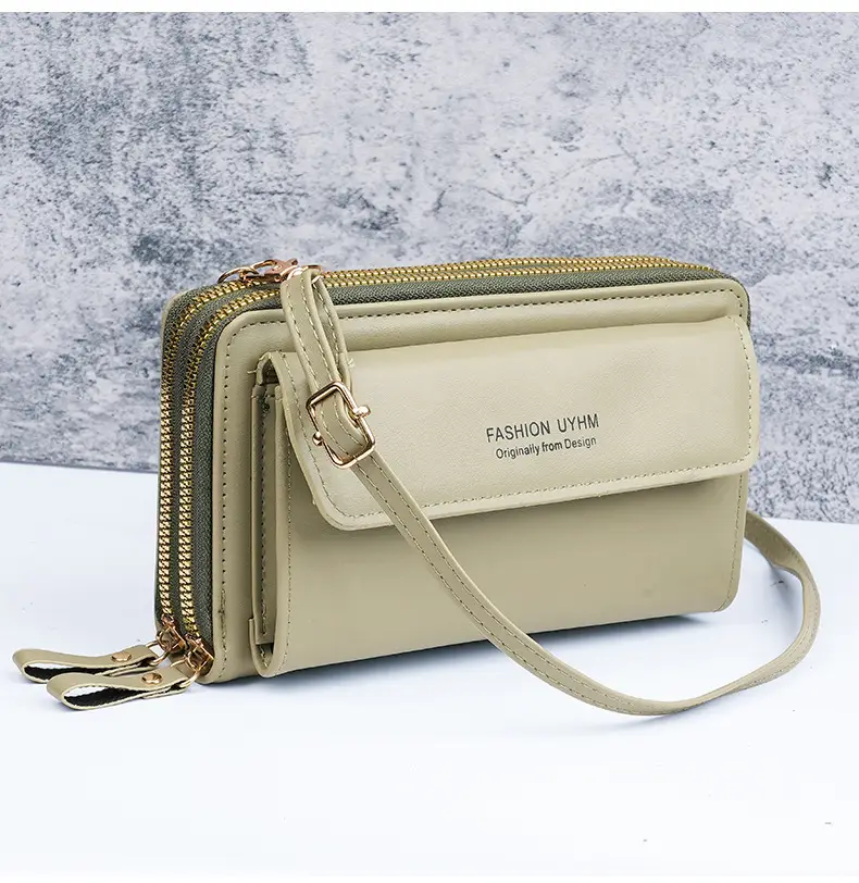 Korean Style Black Crossbody Phone Bag with Double Zip — feature 15