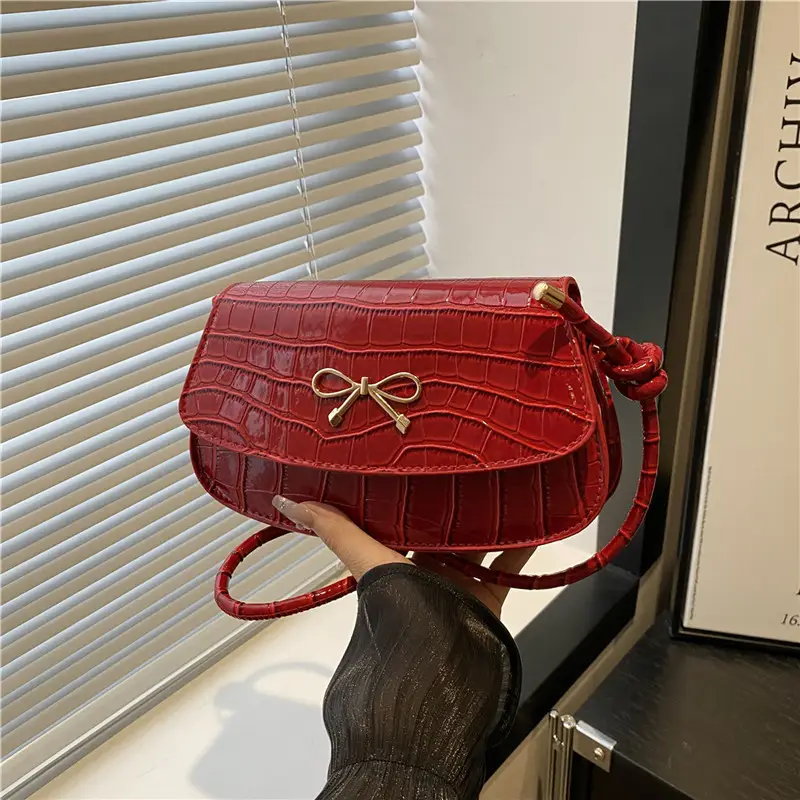 Red Bow Knot Crossbody Bag for Women