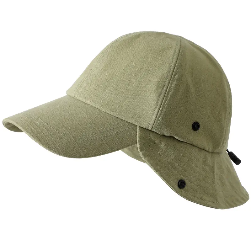 Men Pure Cotton Flip-Up Sunshade Cap Tan