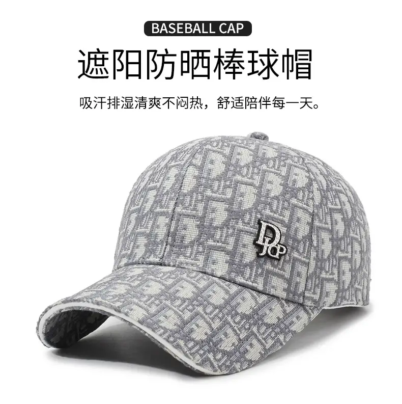 Black Printed Letter Baseball Cap Unisex Retro Sun Hat — feature 1