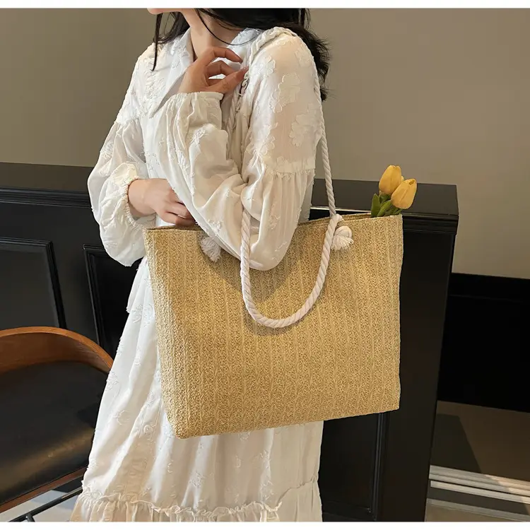 Straw Woven Shoulder Bag Large Capacity Women — feature 11