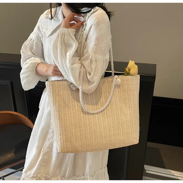 Straw Woven Shoulder Bag Large Capacity Women — feature 16