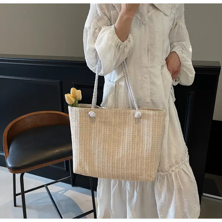 Straw Woven Shoulder Bag Large Capacity Women — feature 17