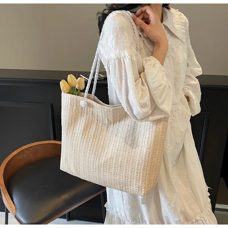 Straw Woven Shoulder Bag Large Capacity Women — feature 19