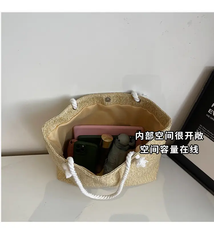 Straw Woven Shoulder Bag Large Capacity Women — feature 7