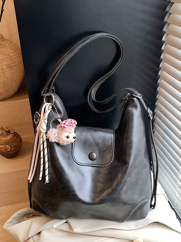 Women Cross-Border Retro Tote Bag Beige 2025 - Image 5