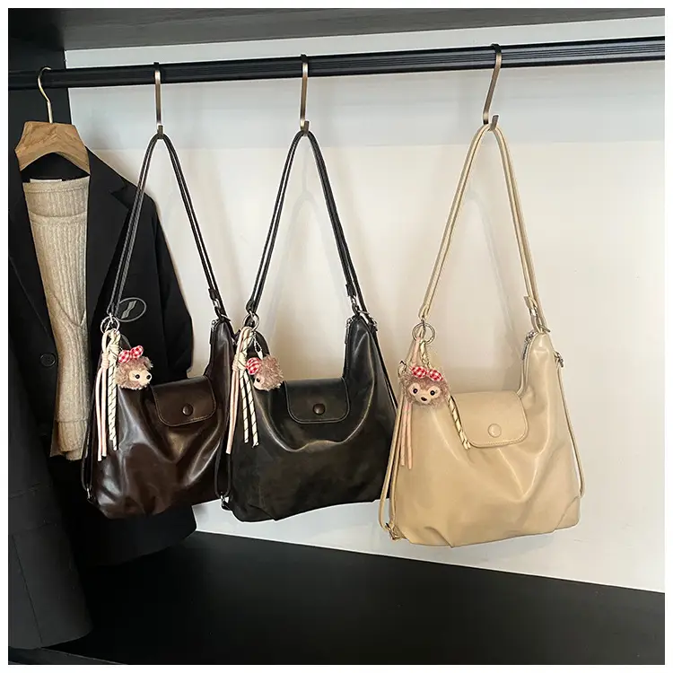 Women Cross-Border Retro Tote Bag Beige 2025 — feature 1