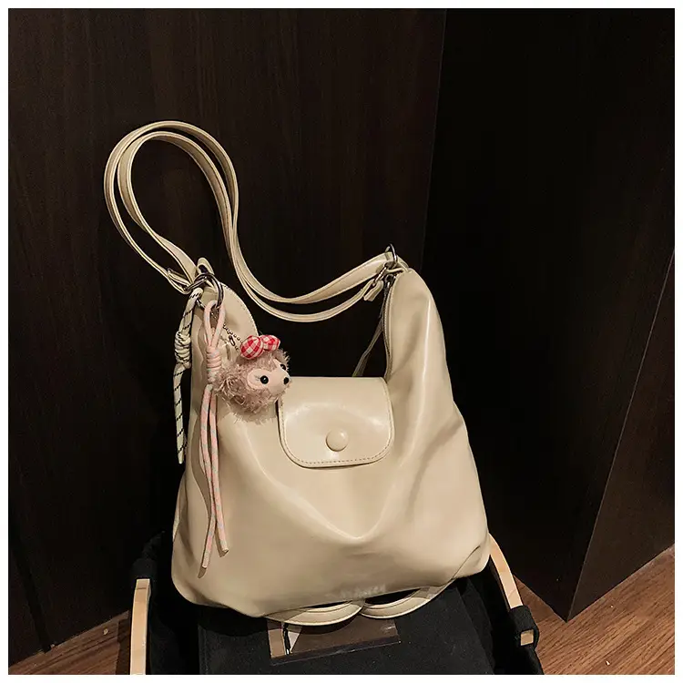 Women Cross-Border Retro Tote Bag Beige 2025 — feature 16