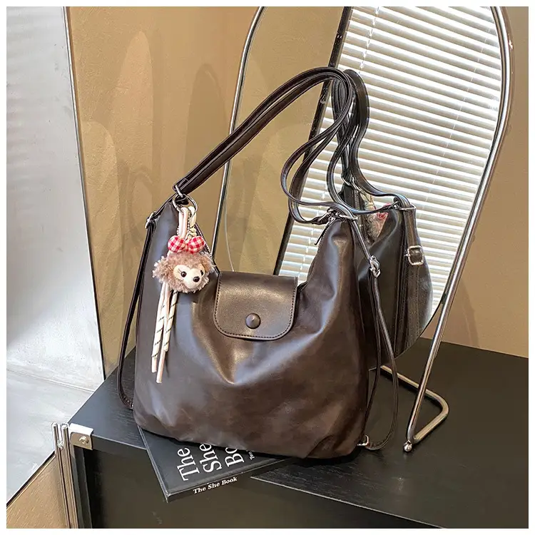 Women Cross-Border Retro Tote Bag Beige 2025 — feature 21