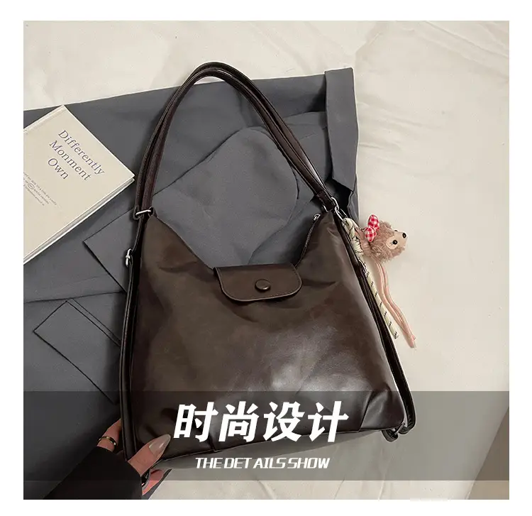 Women Cross-Border Retro Tote Bag Beige 2025 — feature 3