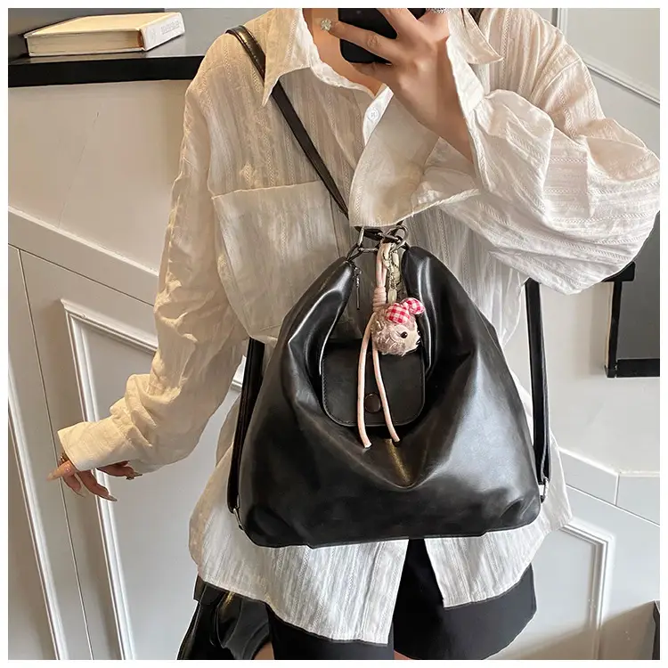 Women Cross-Border Retro Tote Bag Beige 2025 — feature 7