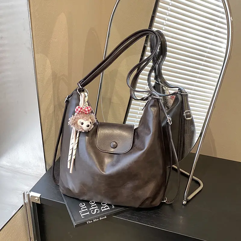 Women Cross-Border Retro Tote Bag Beige 2025 - Image 2