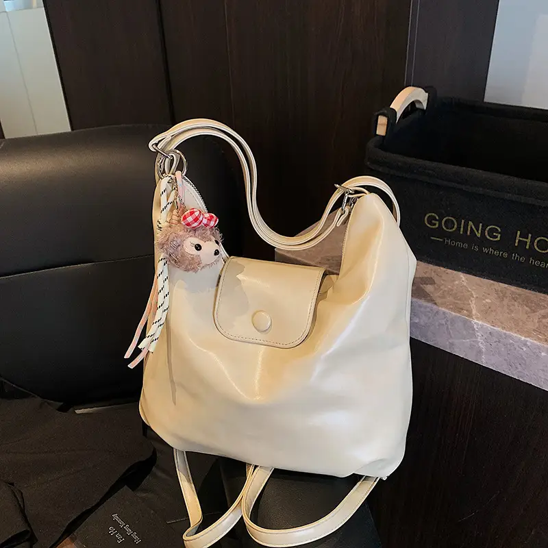 Women Cross-Border Retro Tote Bag Beige 2025 - Image 3